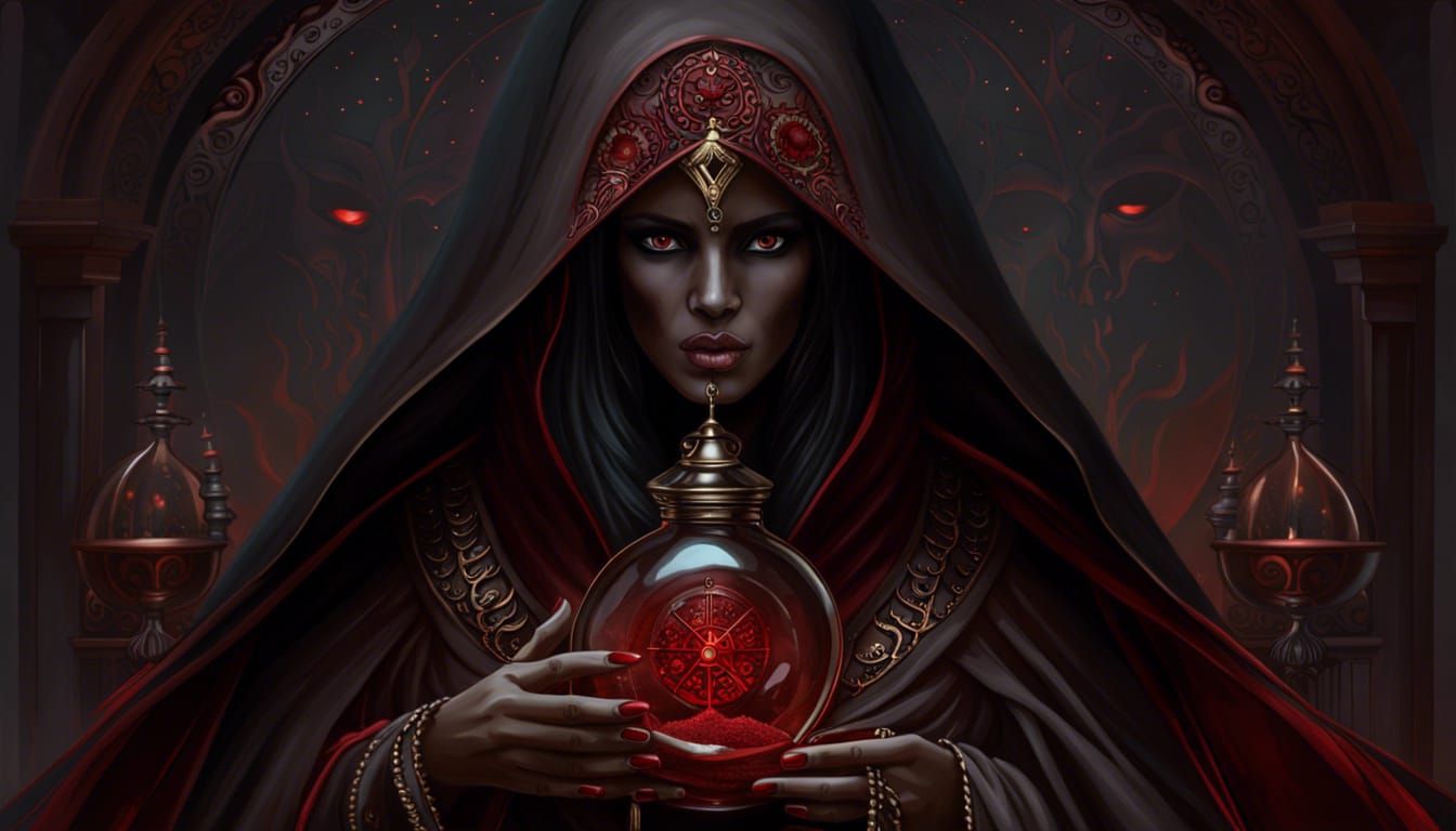 Pharasma, Goddess of Death with Hourglass