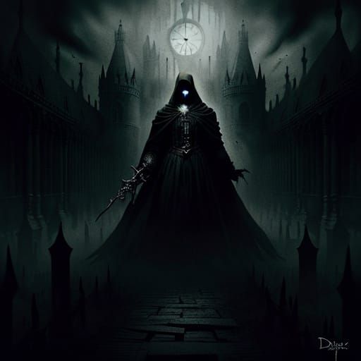 Gothic Horror Scene in Dark, Muted Colors