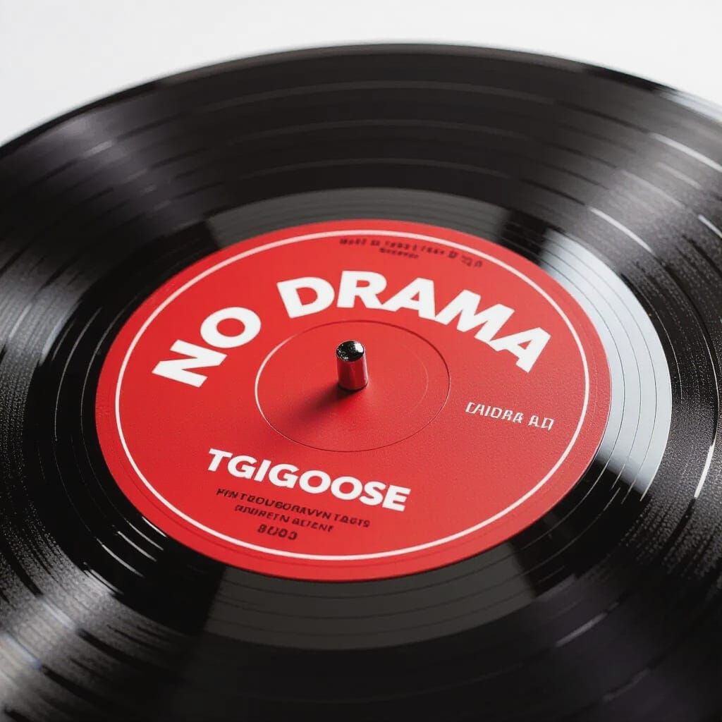 Vinyl Record Cover Art for "No Drama" Single