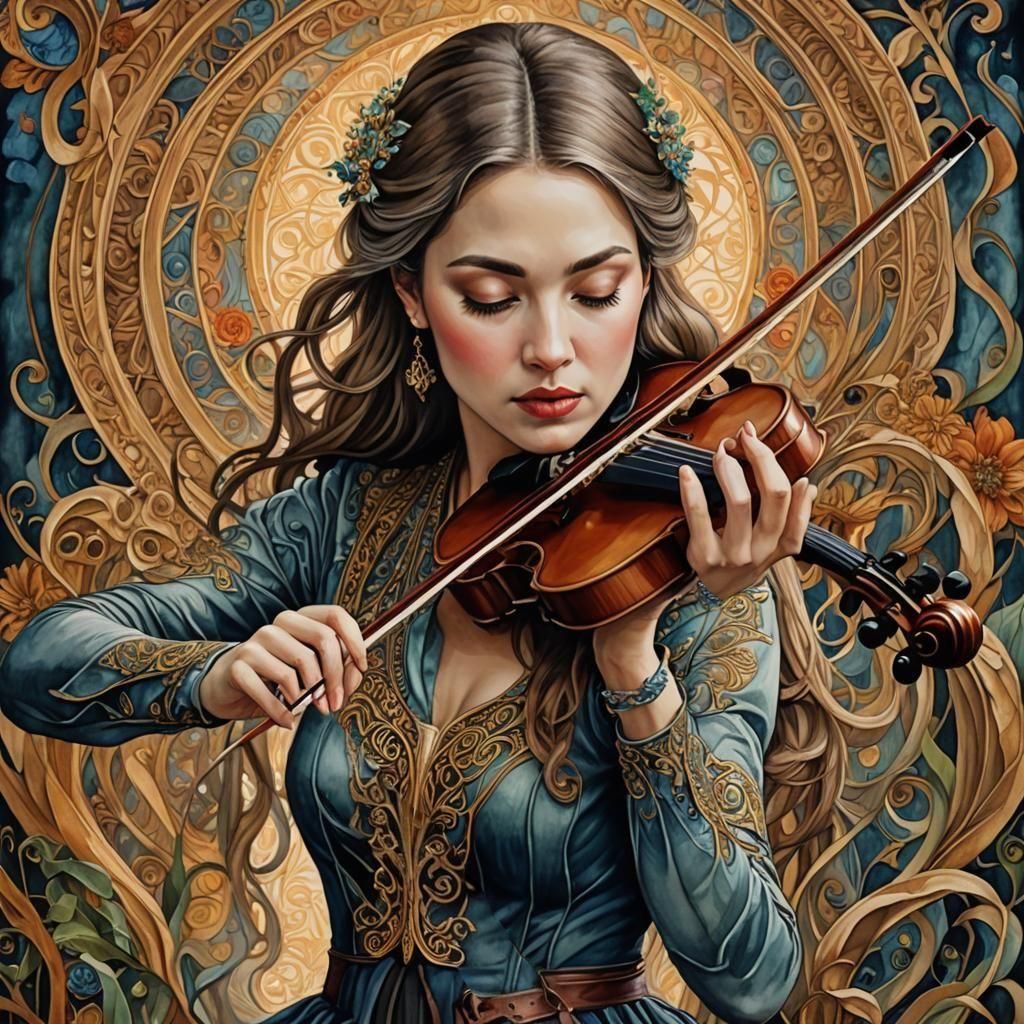 woman  playing violin