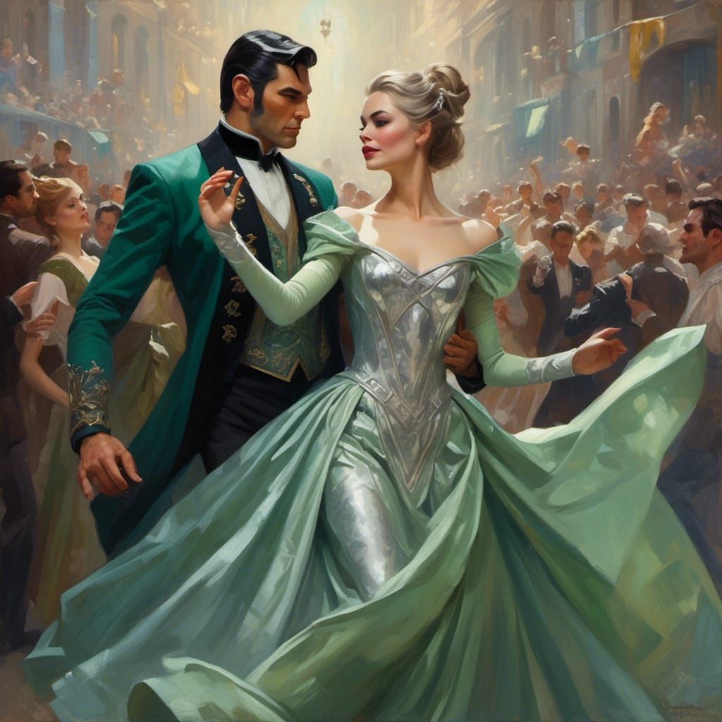 Dancing Couple in Fantasy Gown, Concept Art