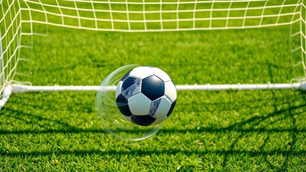 Soccer Ball About to Score: Photorealistic Sports Scene