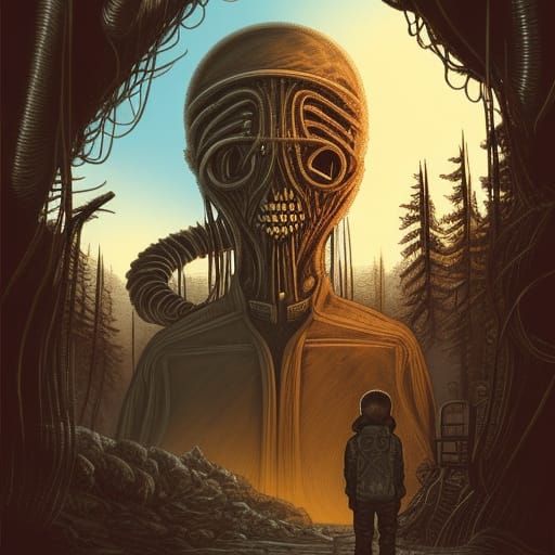 Post-Apocalyptic Boy in Expressionist Style