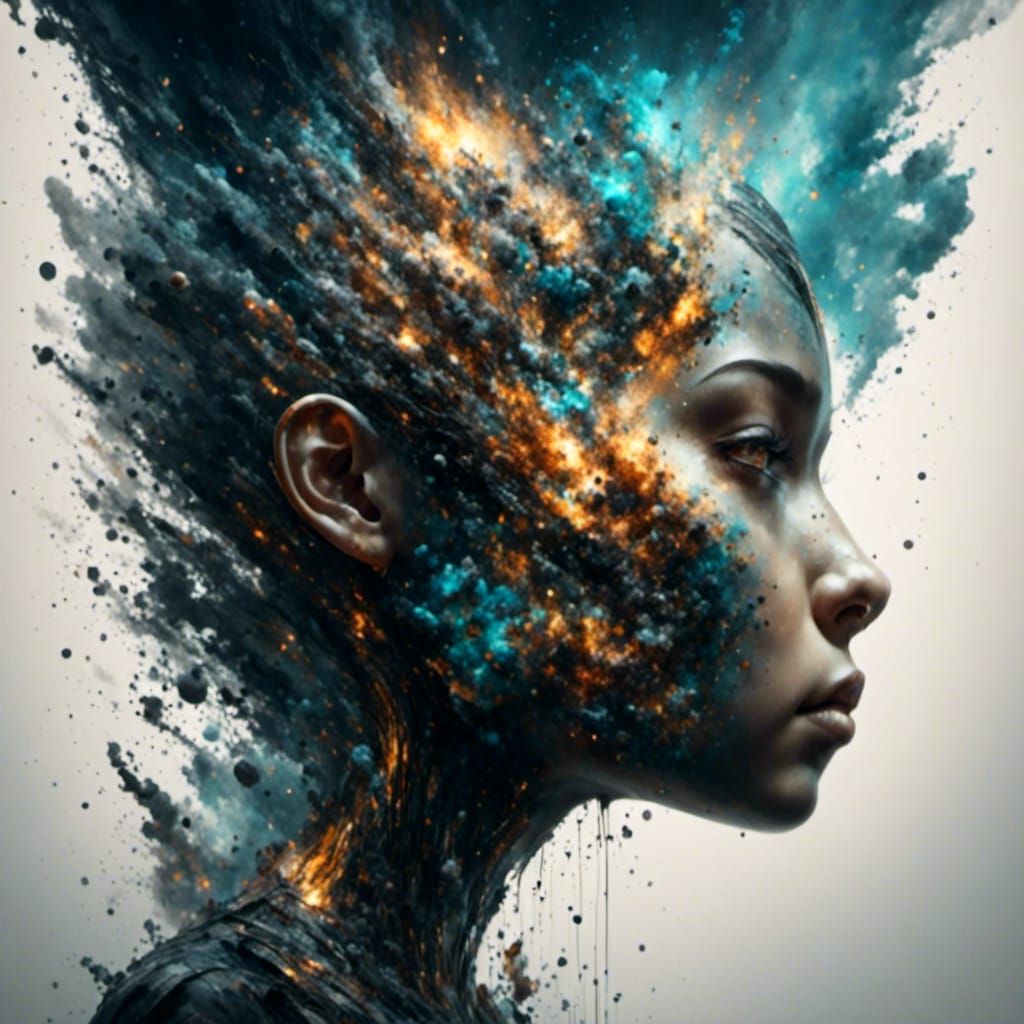 Hyperrealistic Baby in Colorful Smoke