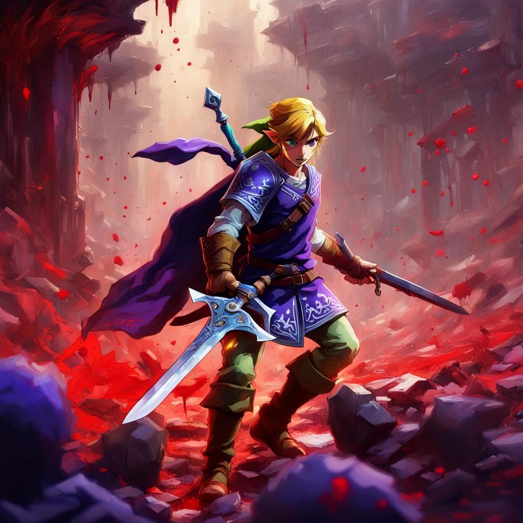 Link in Bloody War, Dark Fantasy Concept Art