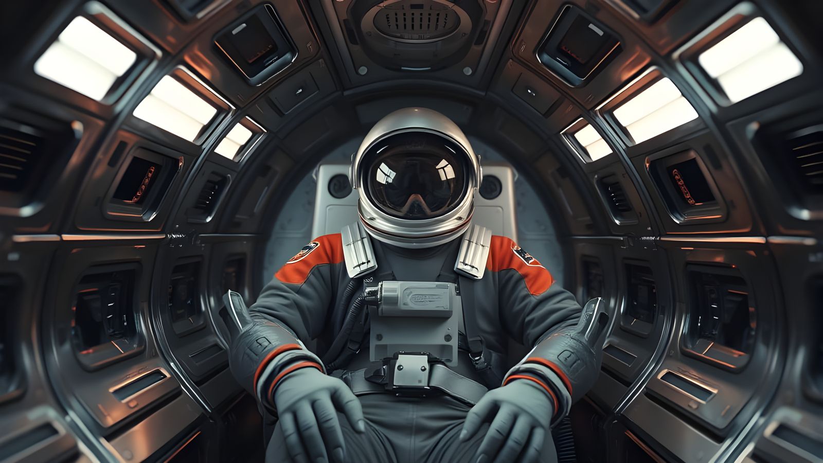 Cramped UFO Interior Crafted from Single Metallic Piece