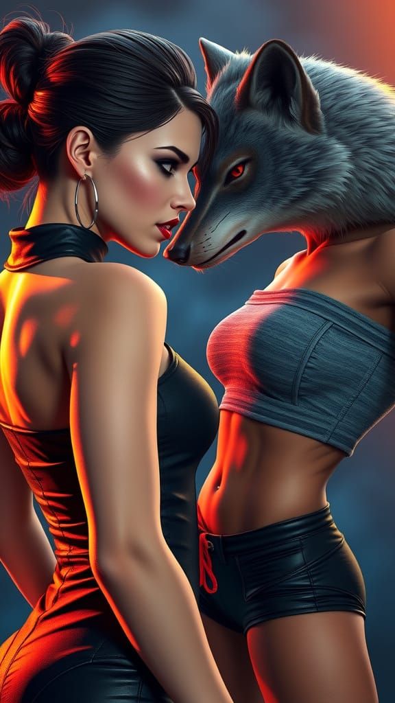 Vampire and Werewolf Ladies Confront Each Other in Hyper-Rea...