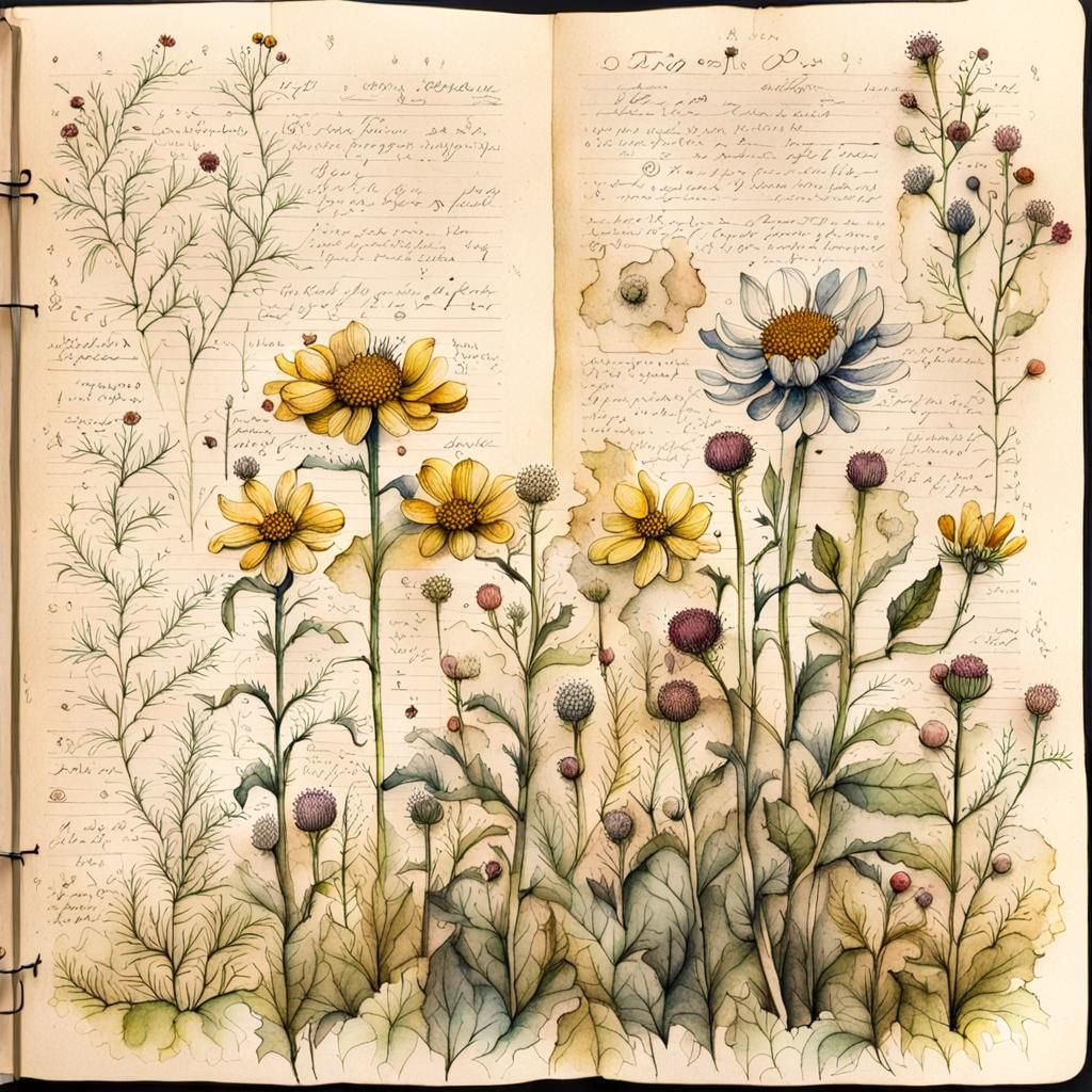 Page of an old botanical field diary