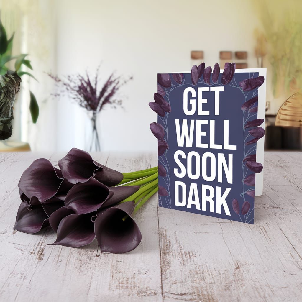 Hyperrealistic Get Well Card with Calla Lilies