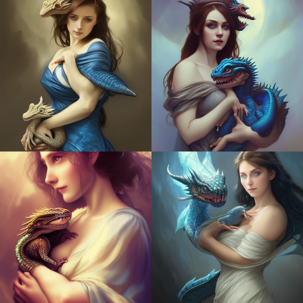 Dragon Princess Portrait in Digital Art Style