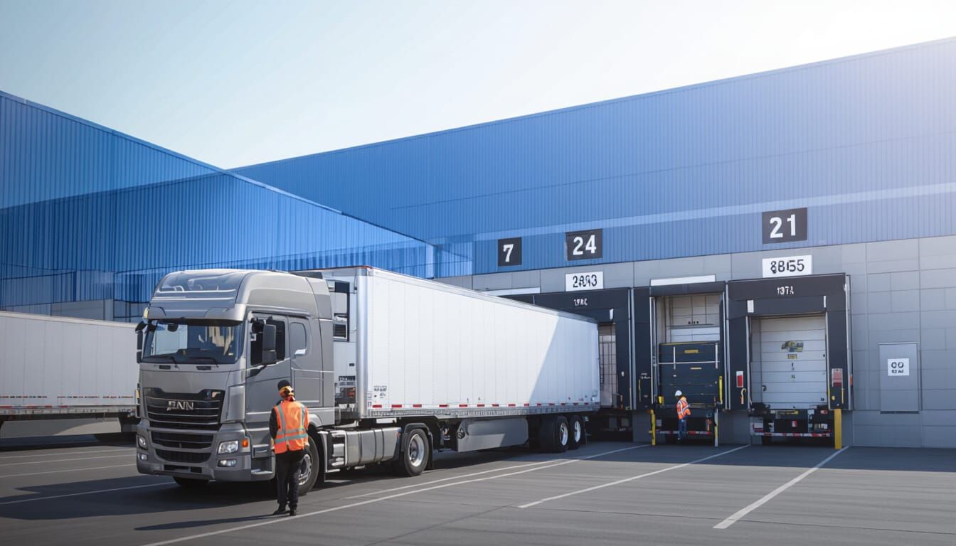 Modern Industrial Loading Dock in Photorealistic Style