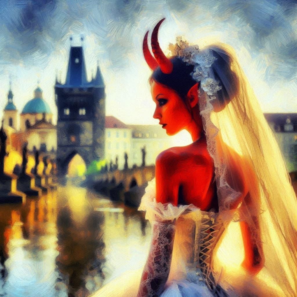 Impressionistic Portrait of Devil's Bride