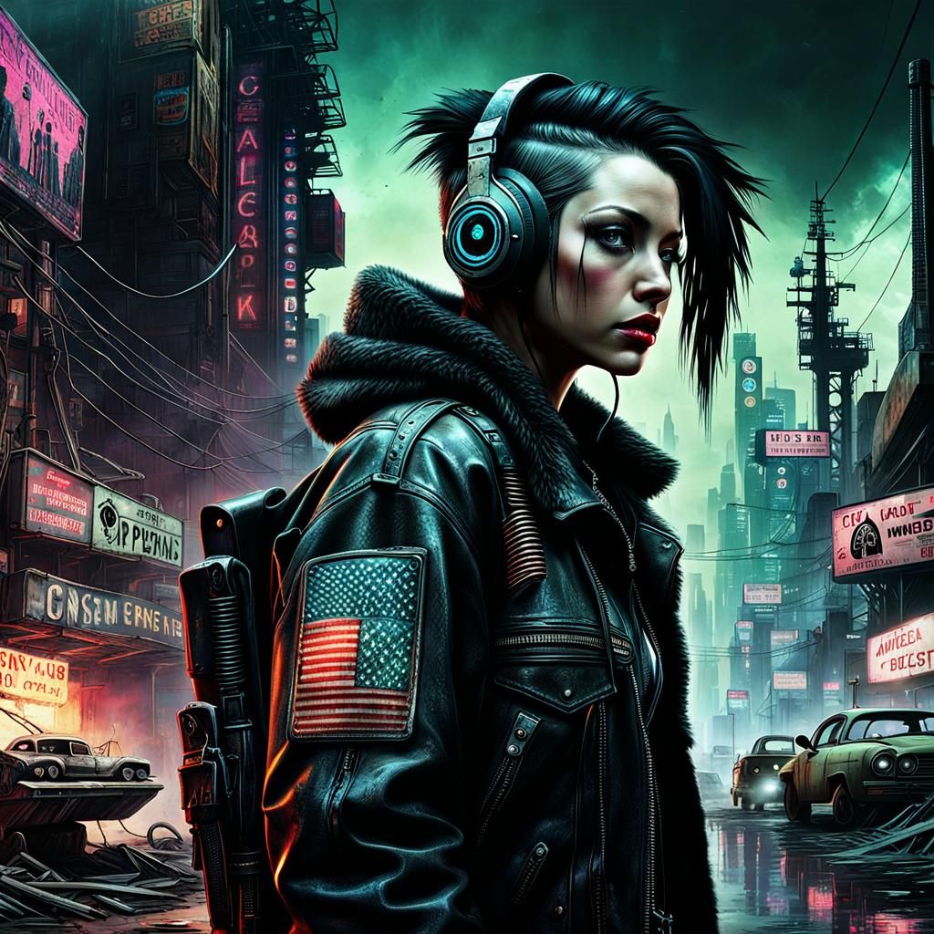 Post-Apocalyptic Cyberpunk Album Cover Art