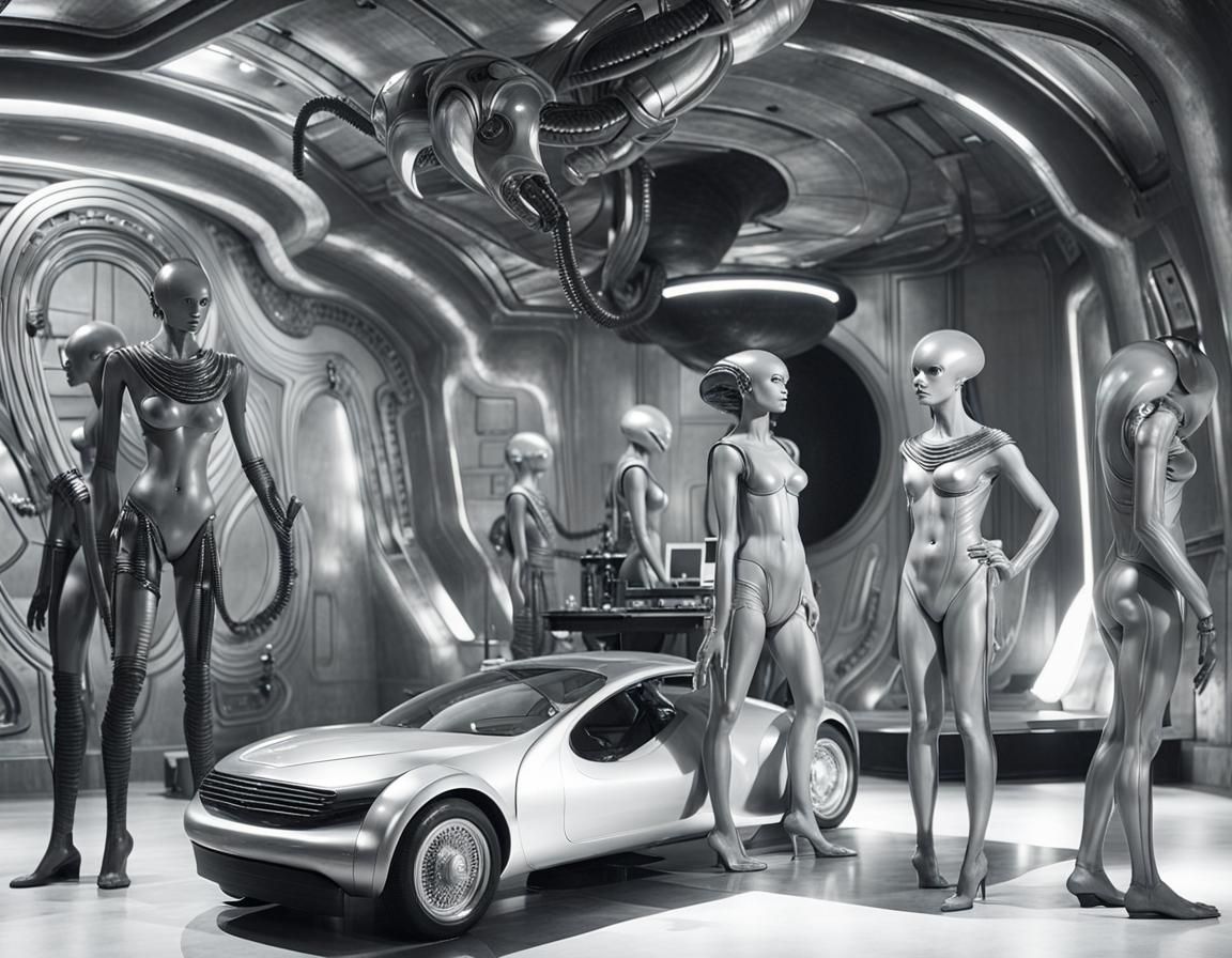 Alien Vessel Interior with Egyptian HR Giger Aesthetic