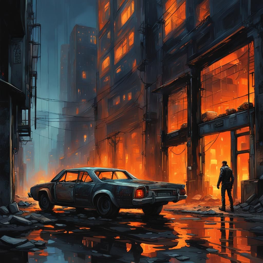 Cyberpunk Alley Doorway in Hyper-Realistic Detail