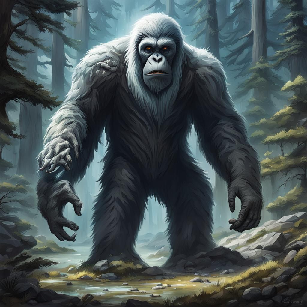 Alien Exoplanet: Yeti Bigfoot Speculative Xenobiology Art