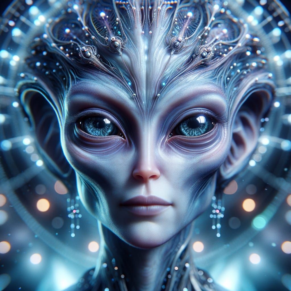 Hyper-Realistic 8K Portrait of a Beautiful Female Alien