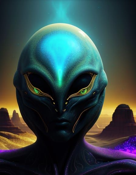 Mystical Alien Landscape with Dreamlike Symbolism