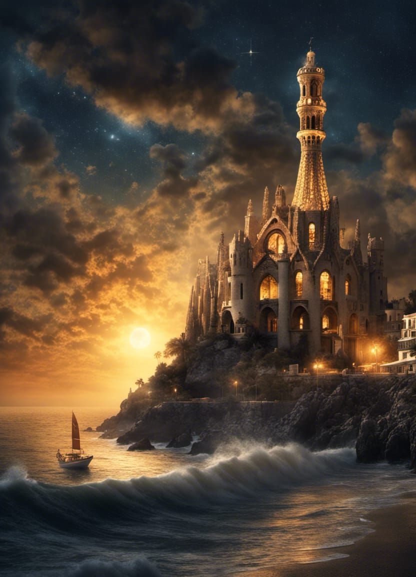 Gaudí Lighthouse on Mediterranean Coast