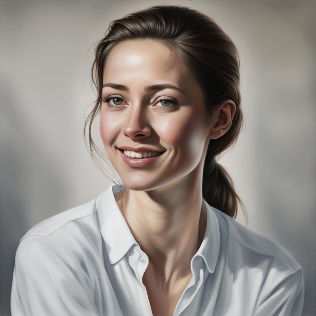 Captivating Portrait of a Serene Woman Smiling