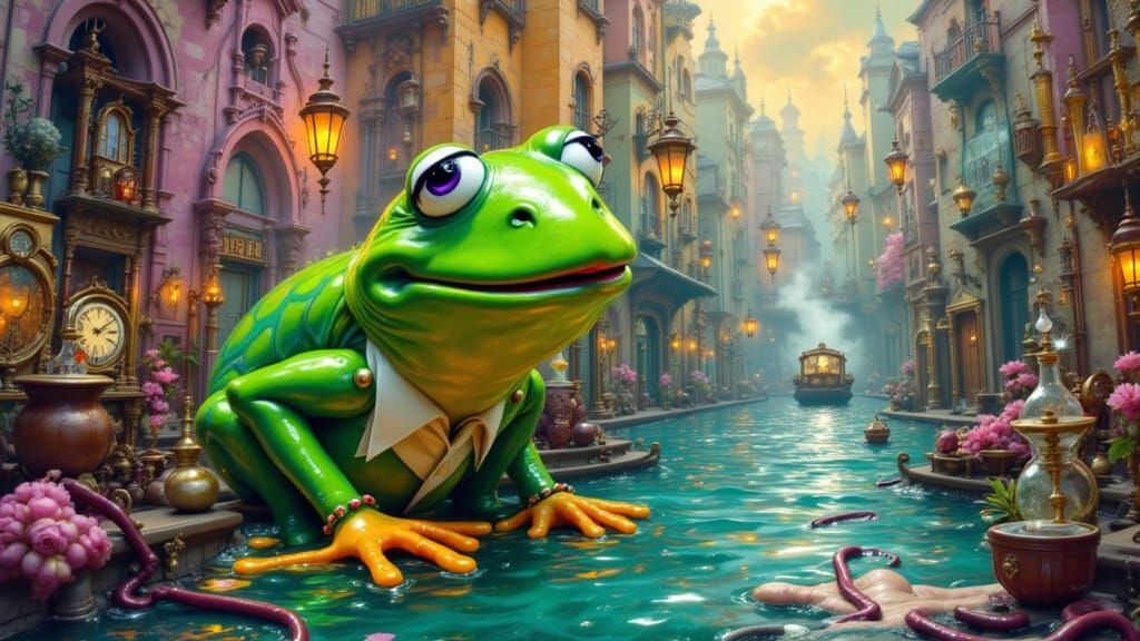 ”Oh dear!  I think I just wet my lilypad!”