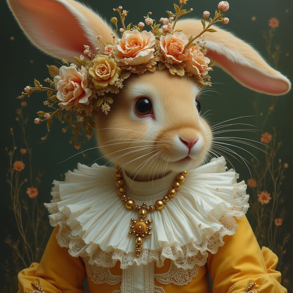 Enchanted Baroque Bunny in Luxurious Attire