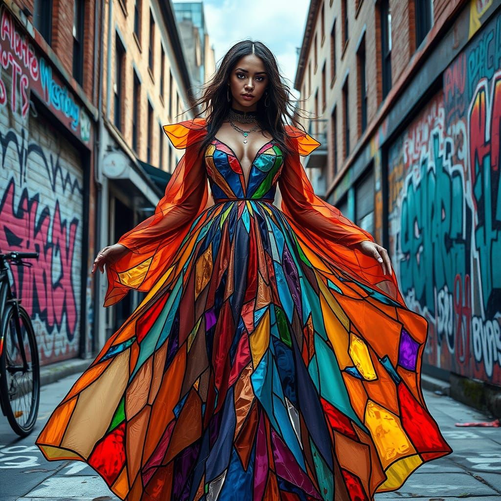 Graffiti Goddess in Stained Glass Fashion
