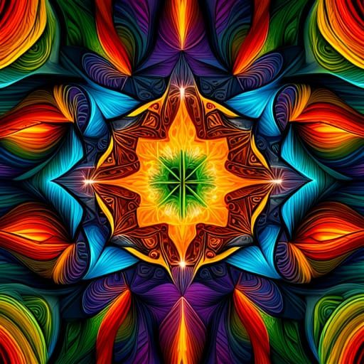 Colorful Amazonian Tribal Feather Design in 4K