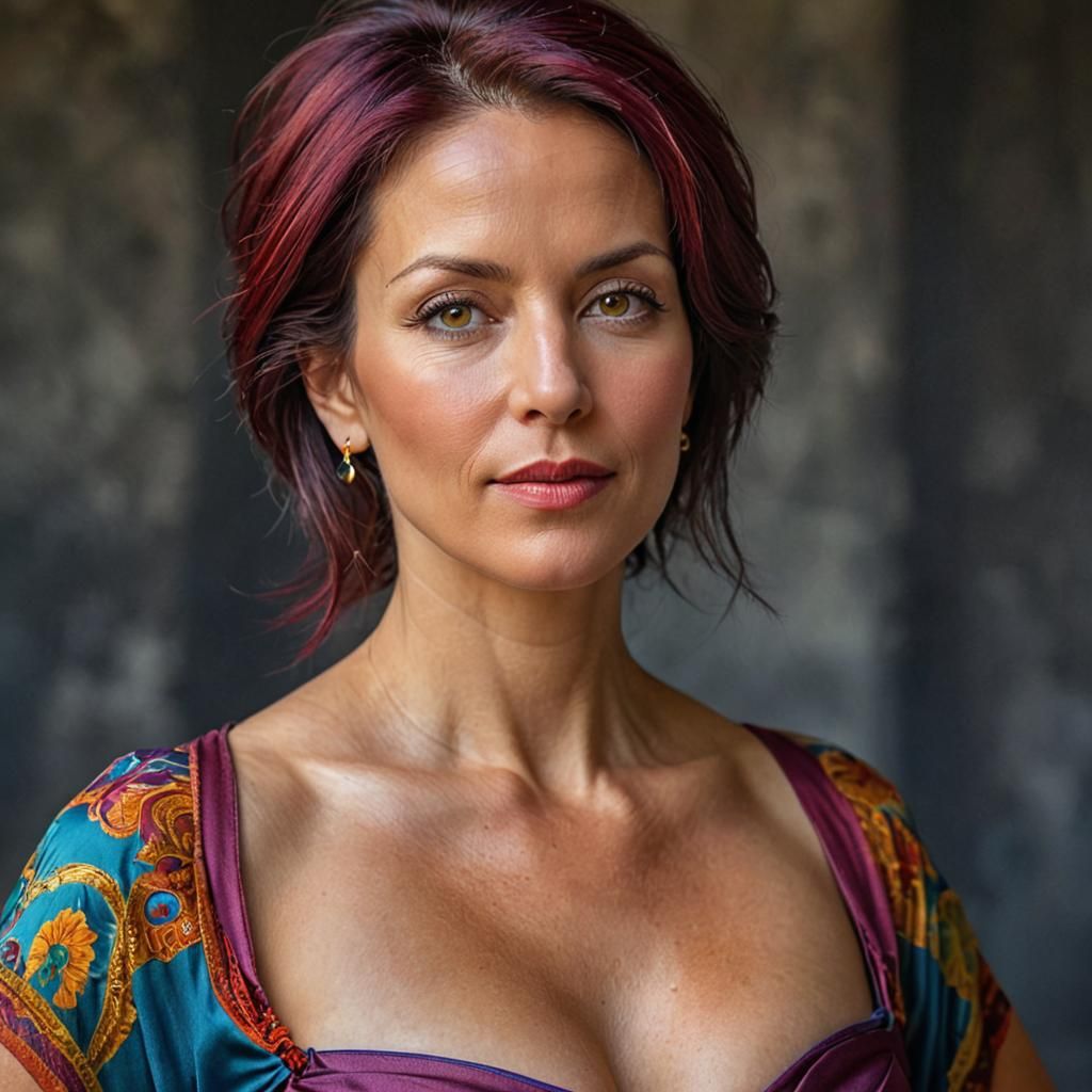 Stunning Woman in Post-Impressionist Impasto Oil Painting