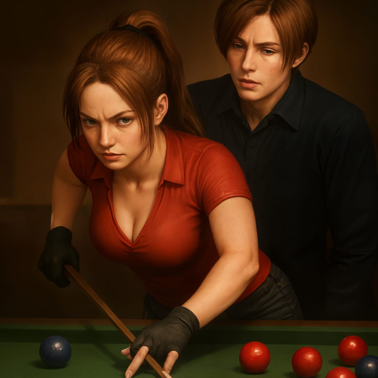 Claire Redfield Plays Billiards