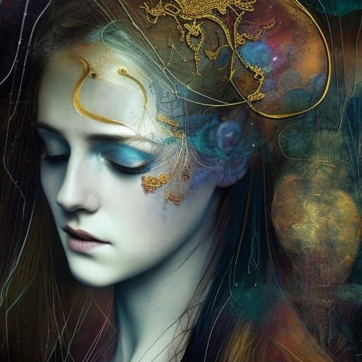 Ethereal Woman in Style of Frances Macdonald