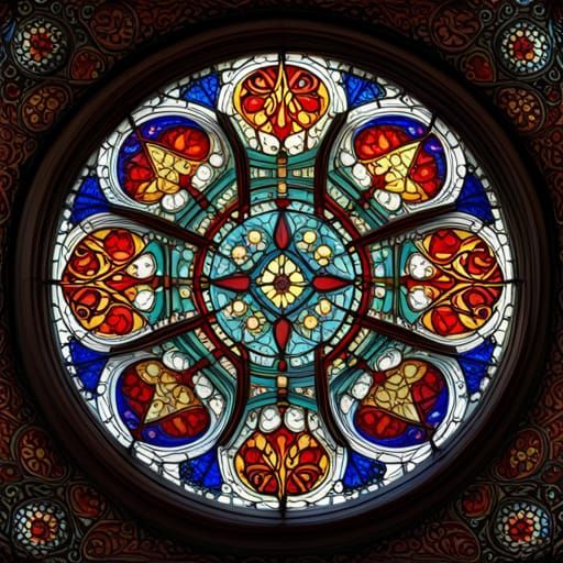 Seamless Medieval Stained Glass Window Texture