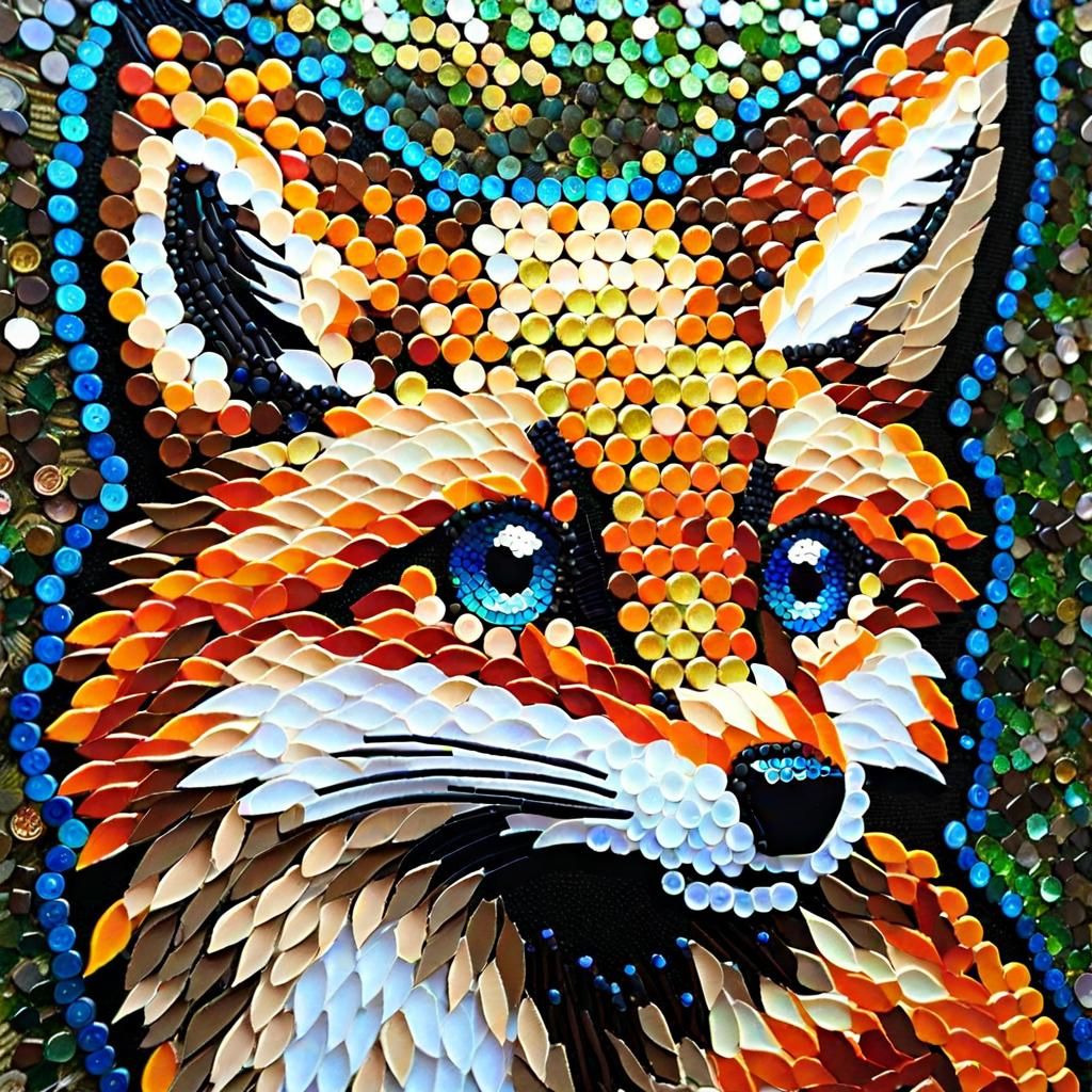 Bottle Cap Mosaic Fox