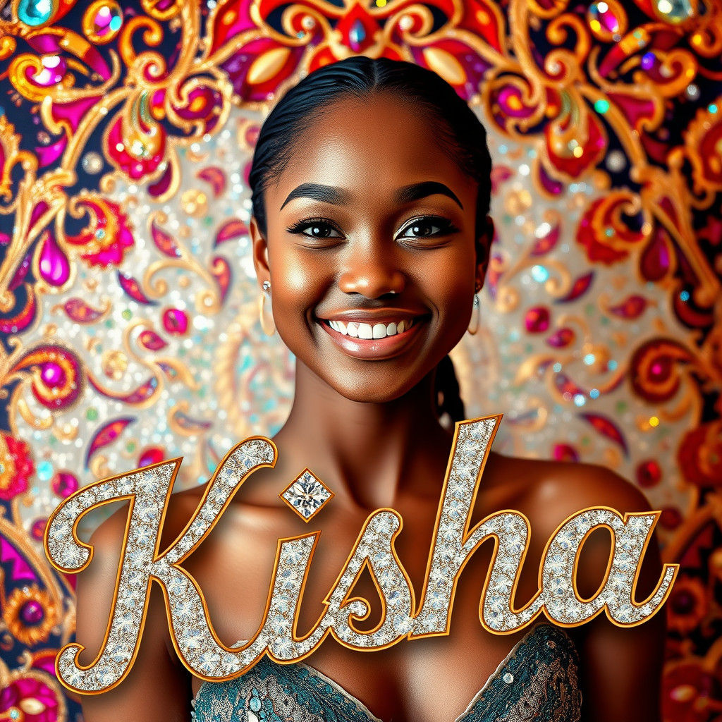 Sparkling Portrait of Kiisha in Art Nouveau Style
