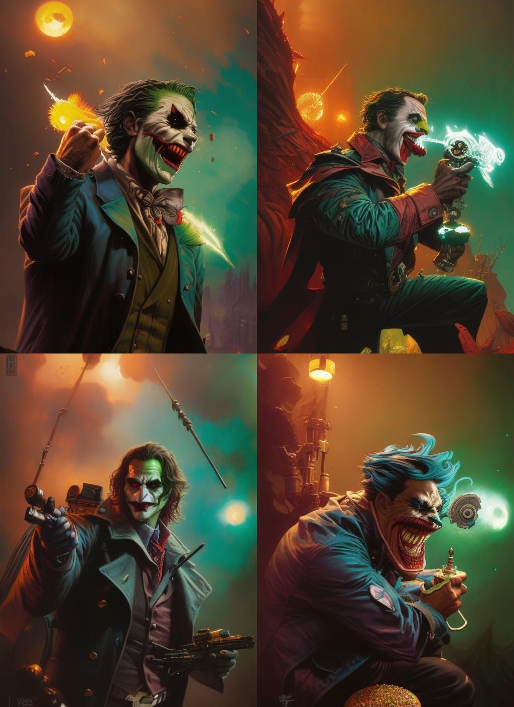 The Joker Eating Donut: Crayon Caricature