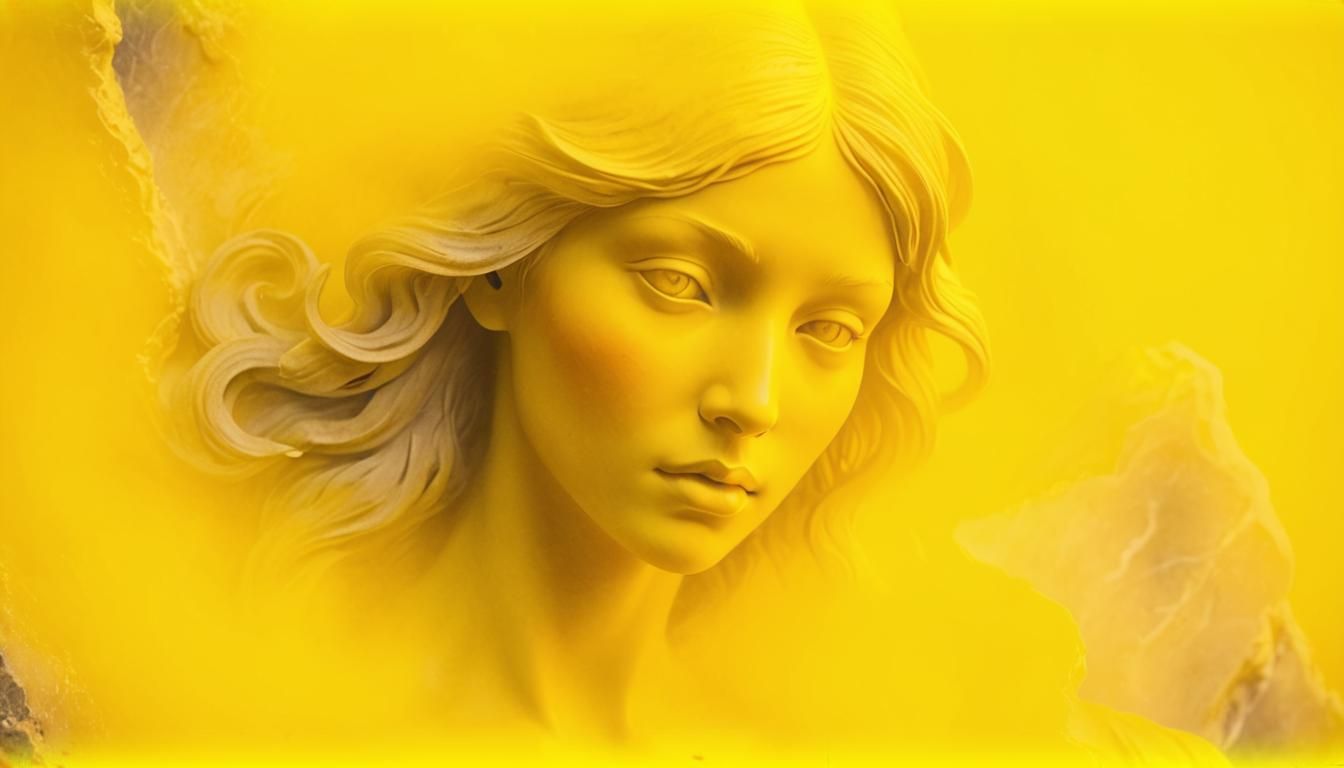 Ethereal Marble Sculpture of Woman's Face