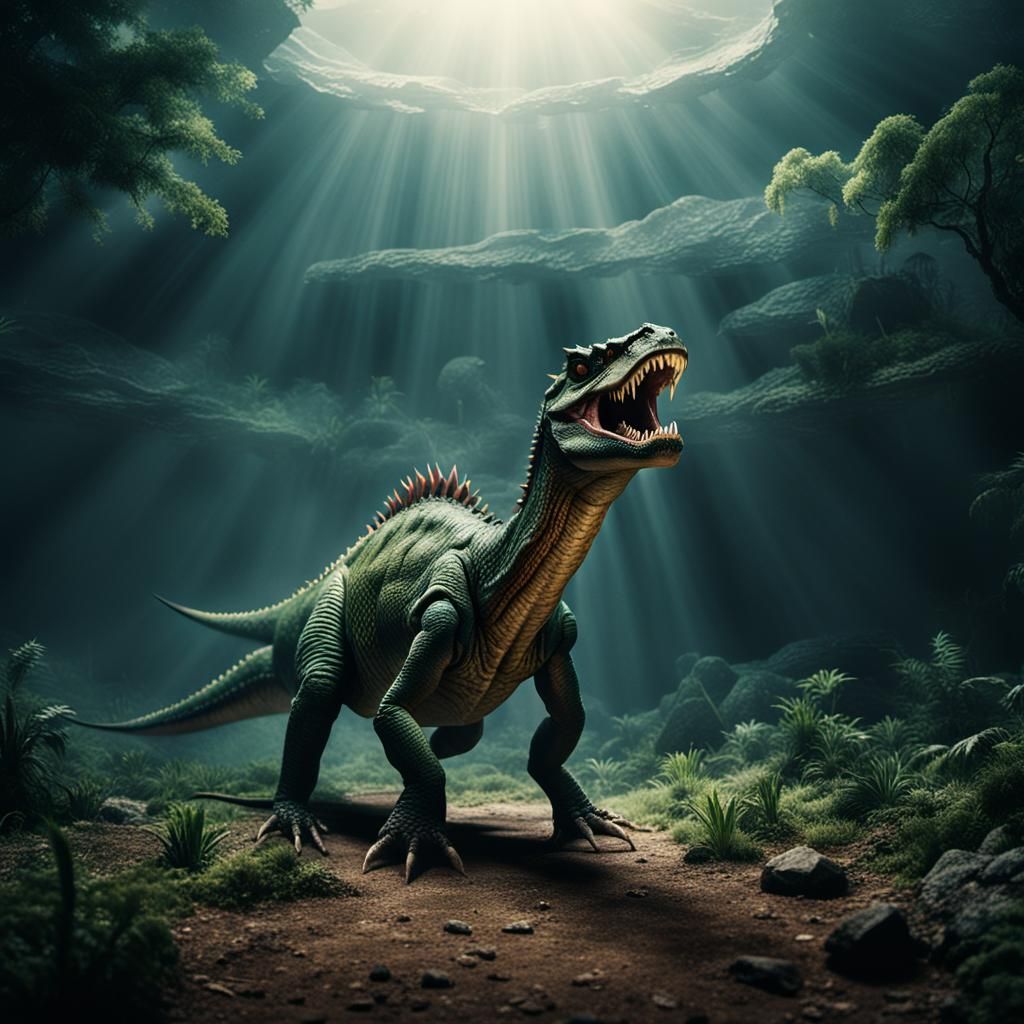 Dramatic Spinosaur Cinematic Film Still