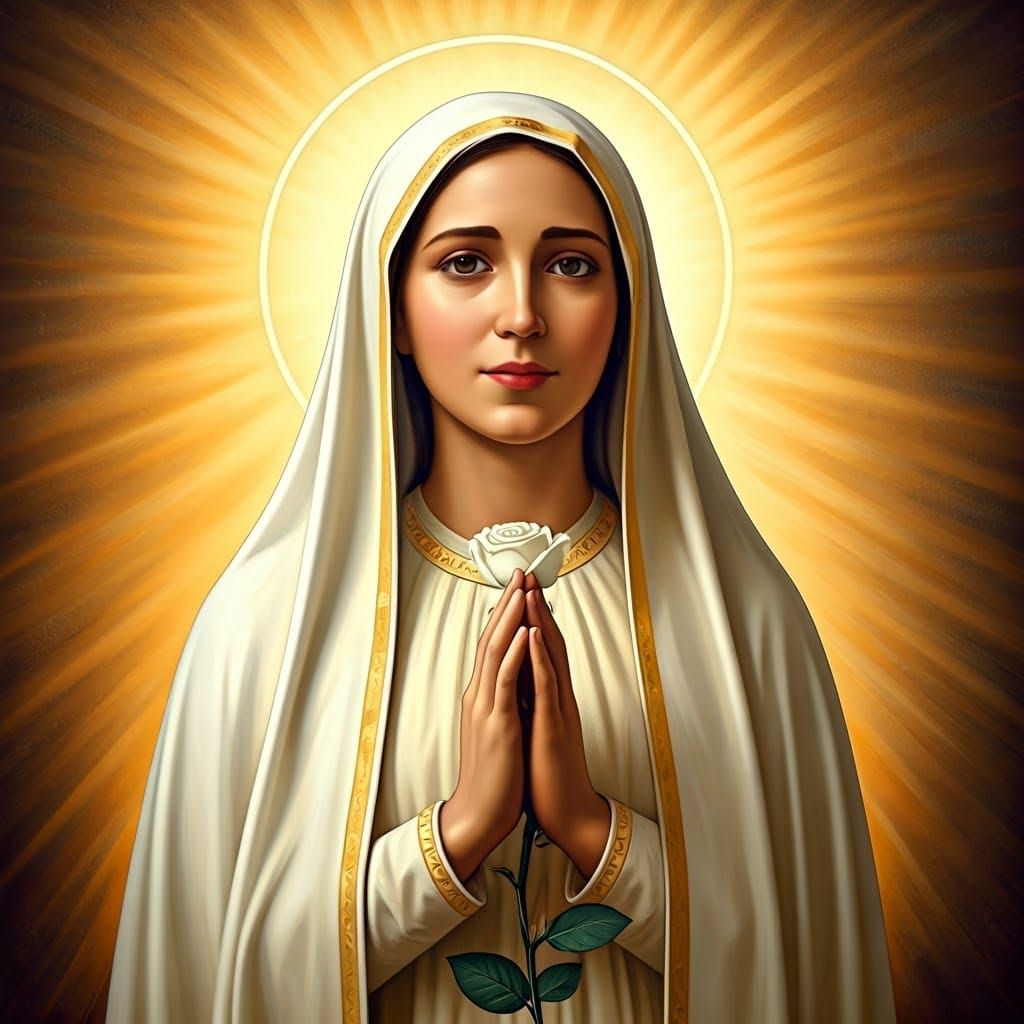 Serene Motherly Devotion in Soft, Golden Light