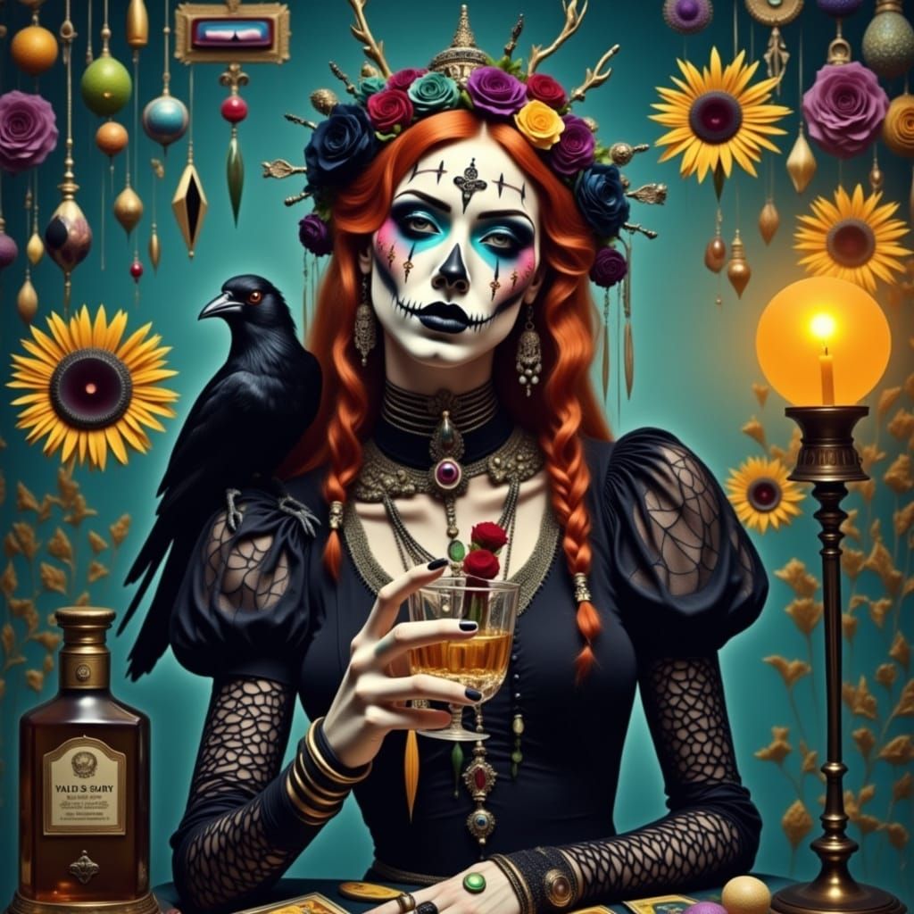 Lilith as Cyberpunk Gypsy Fortune Teller