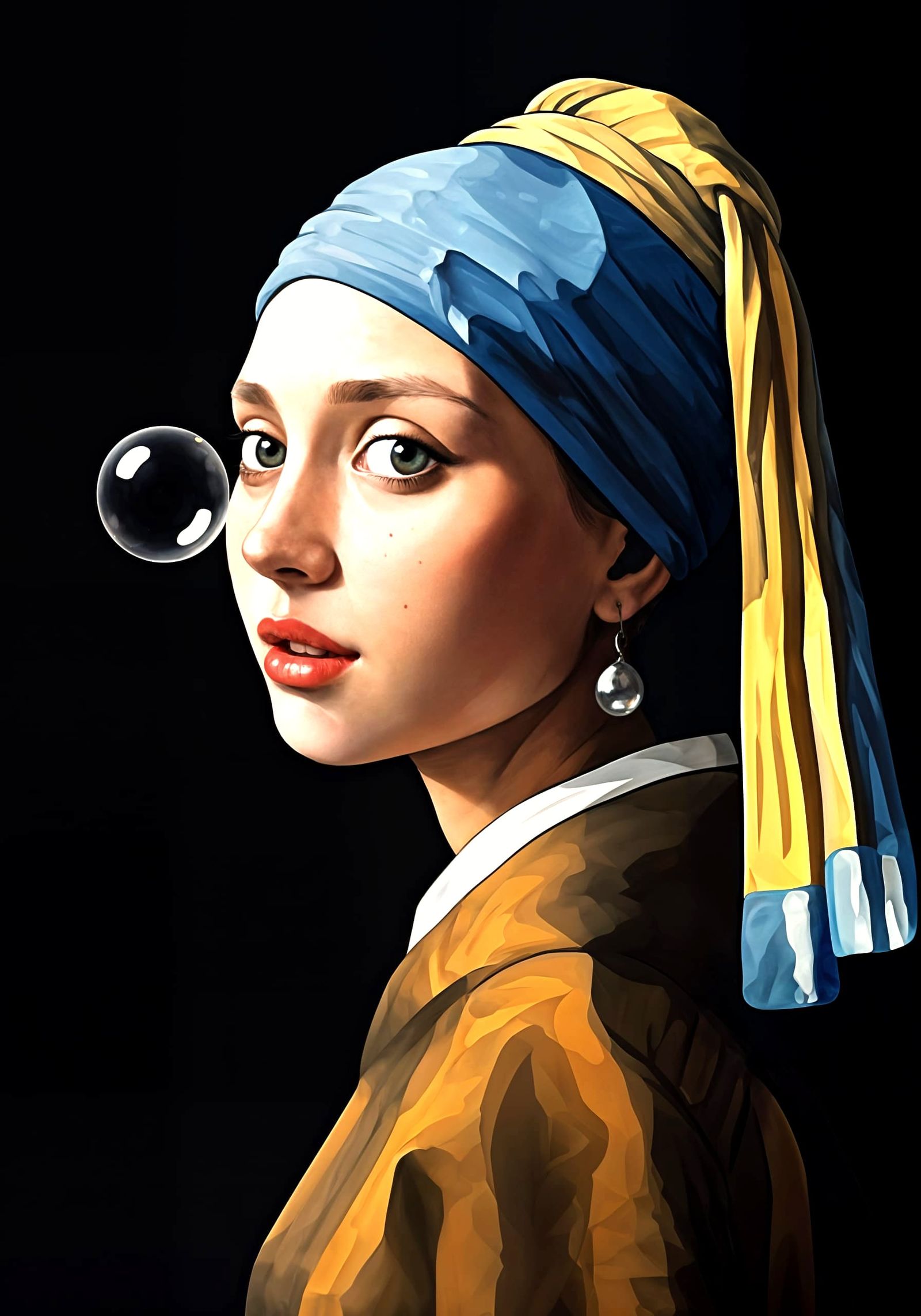 Girl with Pearl Earring and Bubble