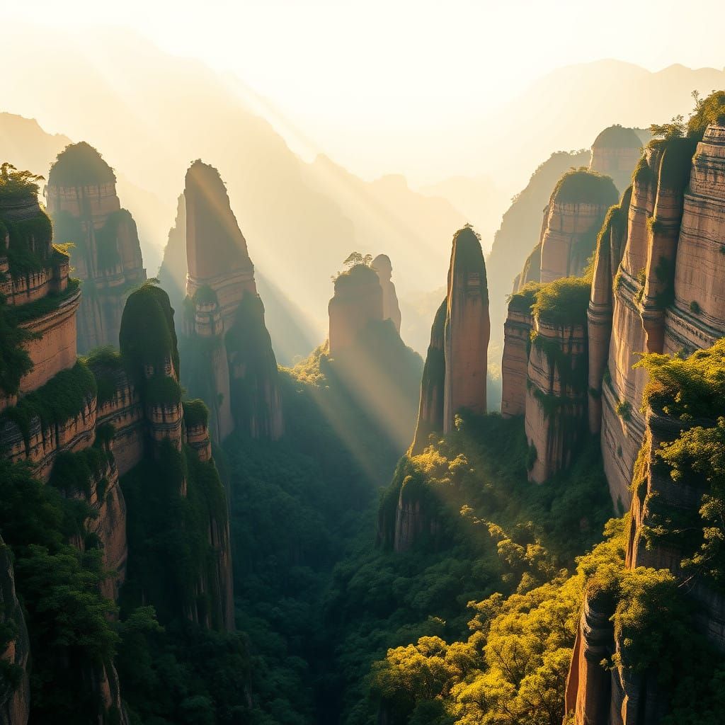Sandstone pillars of Zhangjiajie
