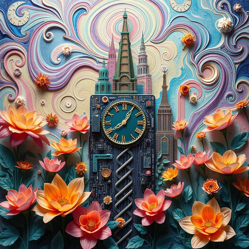 Art Deco Motherboard in Surrealist Style