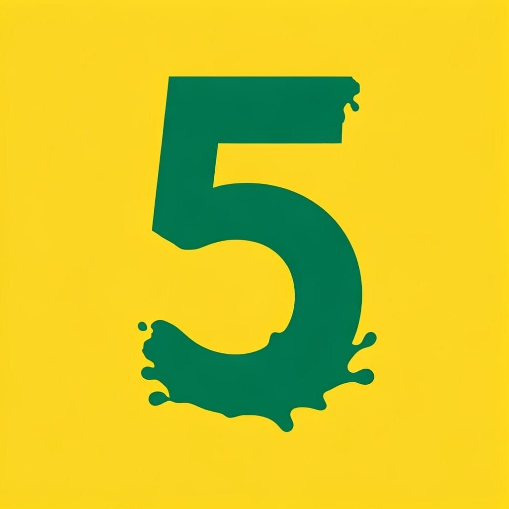 Vibrant Green Pop Art Number Five