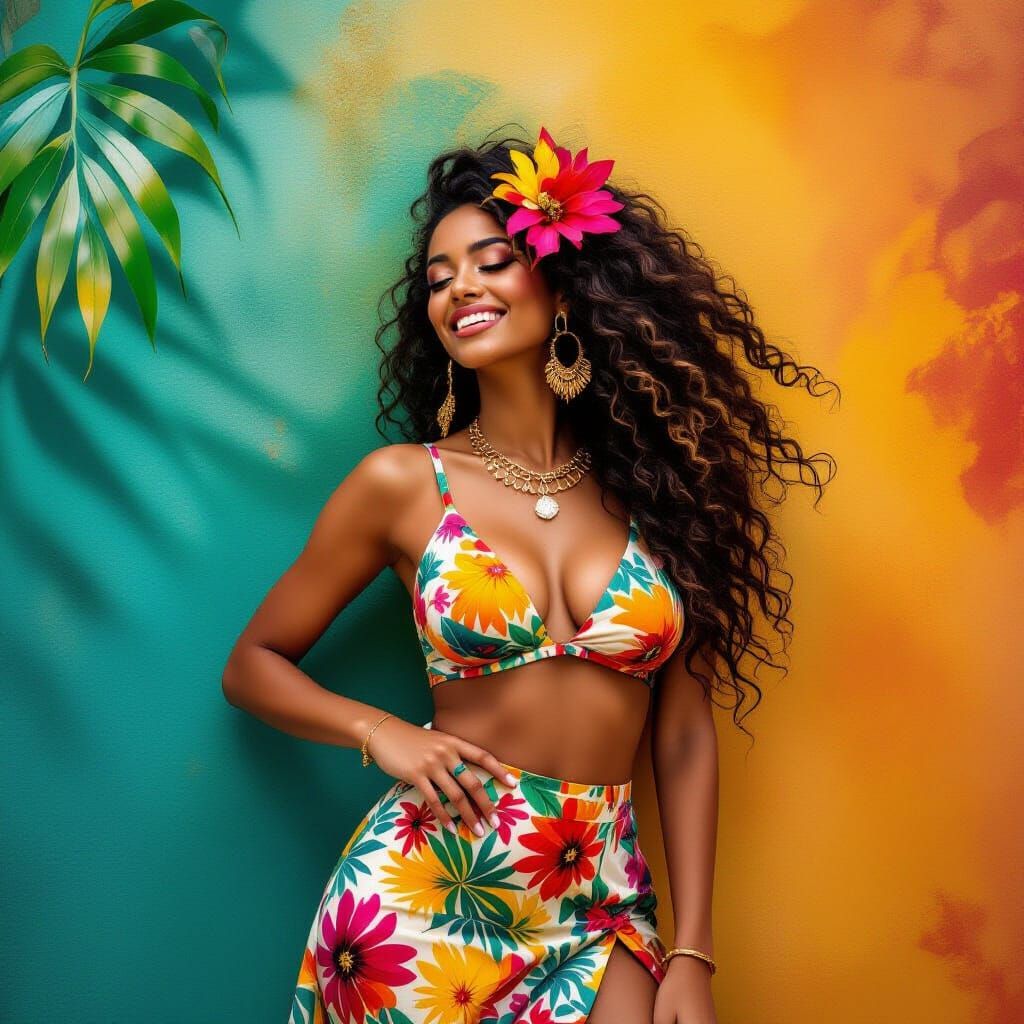 Vibrant Exotic Patterns in Samba and Reggaeton Style