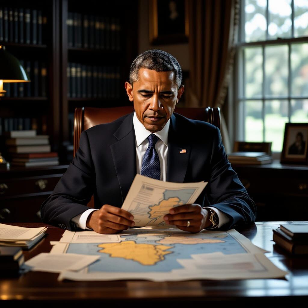 Obama Contemplates a Divided Nation: Rembrandt Lighting