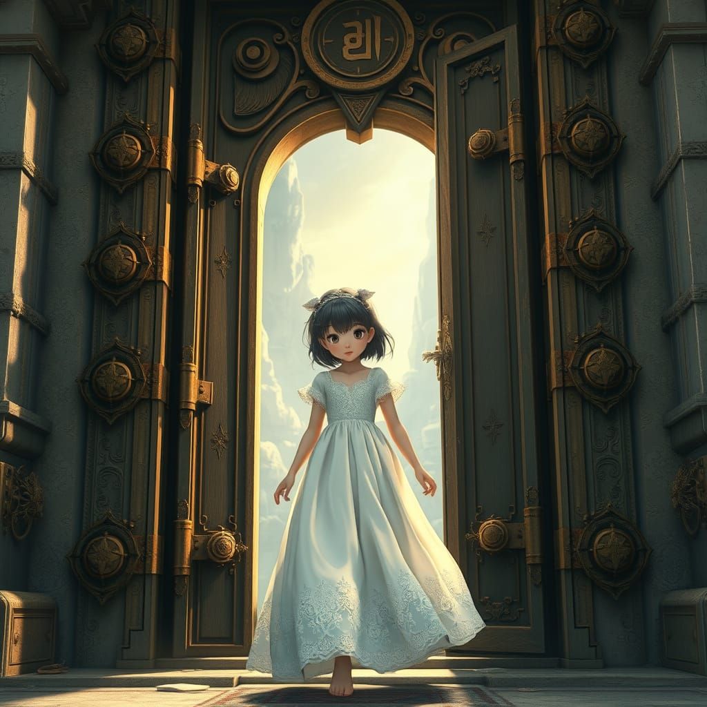 Girl Enters Enchanted Realm in Vibrant 3D Anime Style