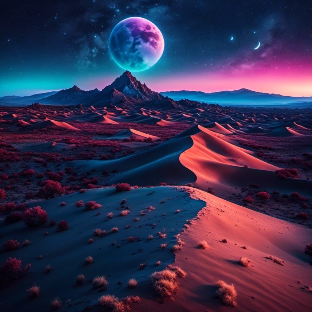 Moonrise over the desert