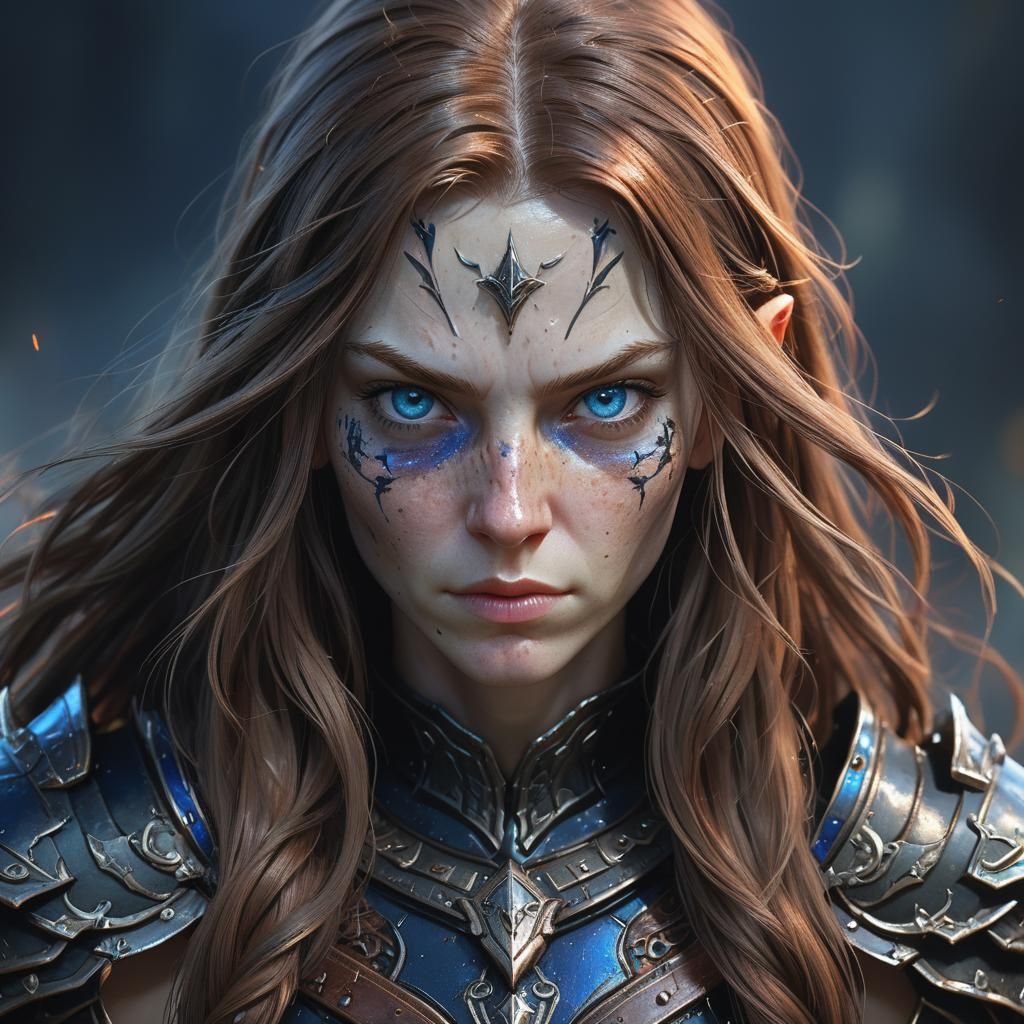 Confident Witch Portrait in Hyperrealistic Digital Art