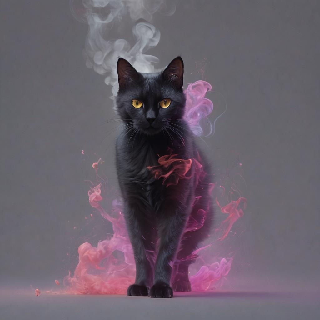 Ethereal Feline Form in Dreamlike Style