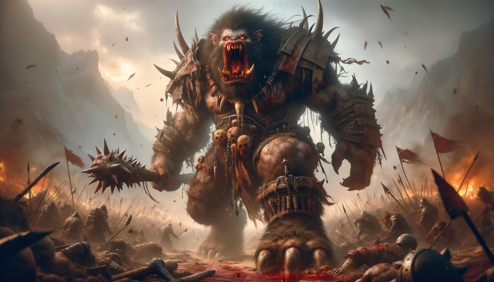 Fearsome Orc-Beast War Howler on Battlefield